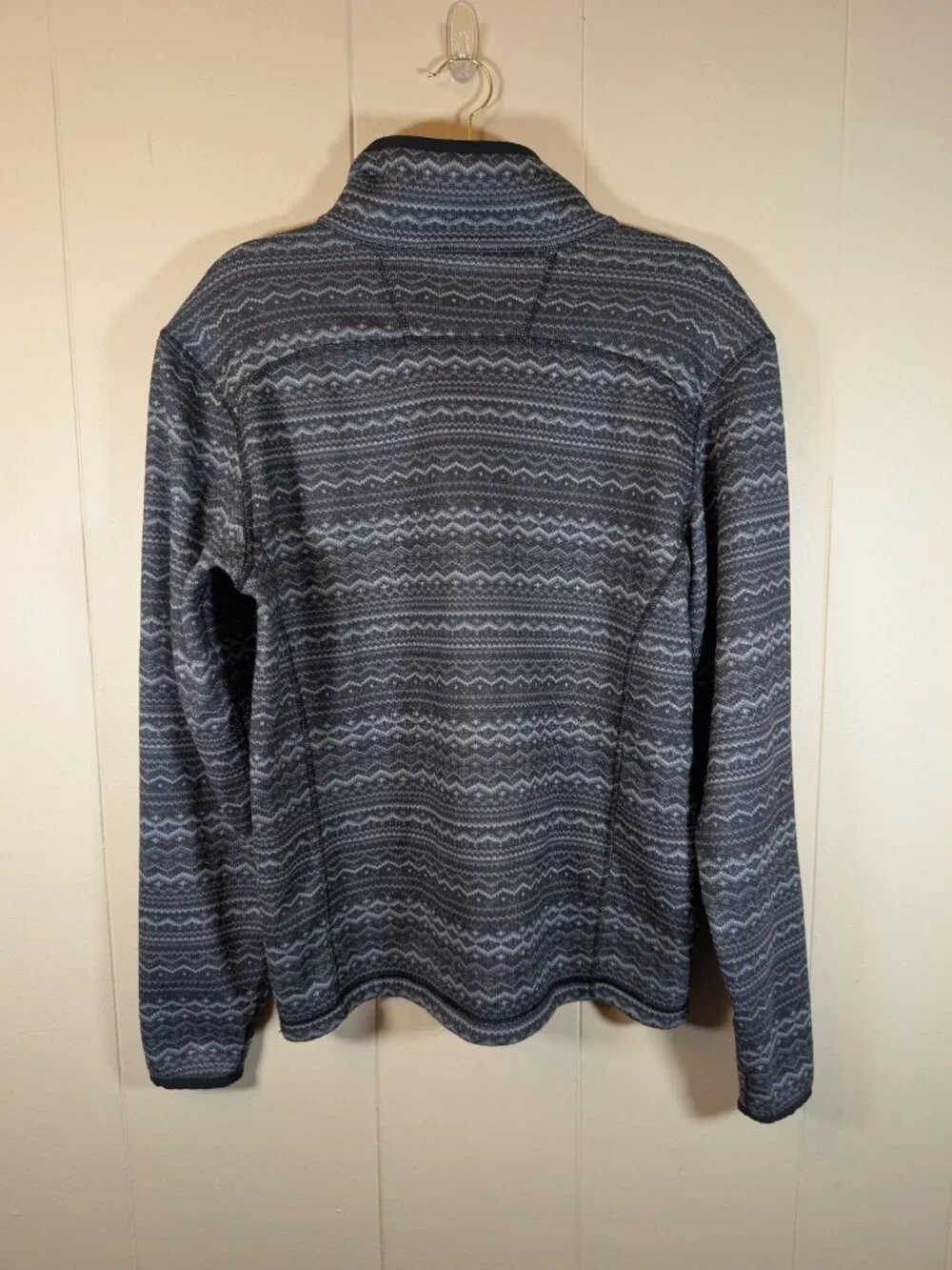 THE NORTH FACE Men's S Fair Isle Nordic Fleece 1/4 Zip Gray Pullover Gorpcore